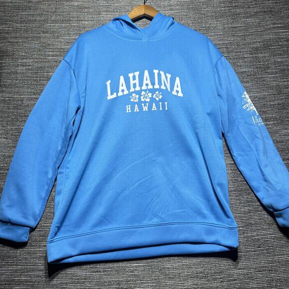 Lahaina Hawaii Hoodie Men's L Blue Pullover Memorial August 8th - Picture 1 of 15